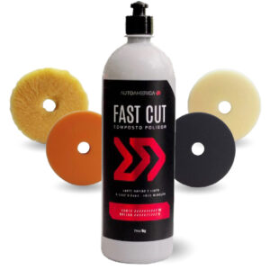 Composto Polidor Base D'Água Corte Rápido Fast Cut 1kg  Autoamerica  + Jogo de Boinas Artwax Kit 5 Unidades