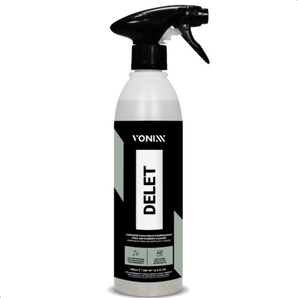 Delet Limpador Automotivo Para Pneus Borrachas Plástico 500 ml Vonixx