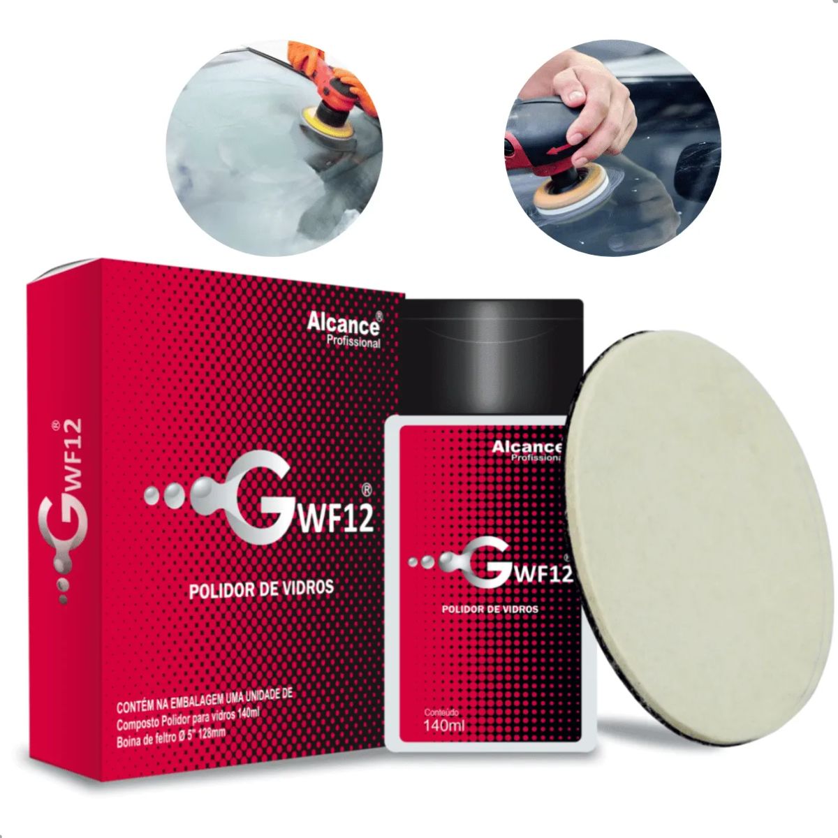 GWF12 Kit Polidor de Vidros Alta Performance Alcance