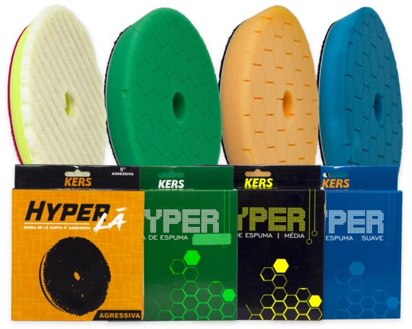 Jogo de Boinas 5" Espuma e Lã Hyper Kit 4 Unidades Kers