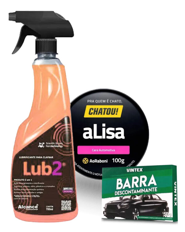 Descontaminação e Proteção de Pintura Para Autos Kit 3 itens