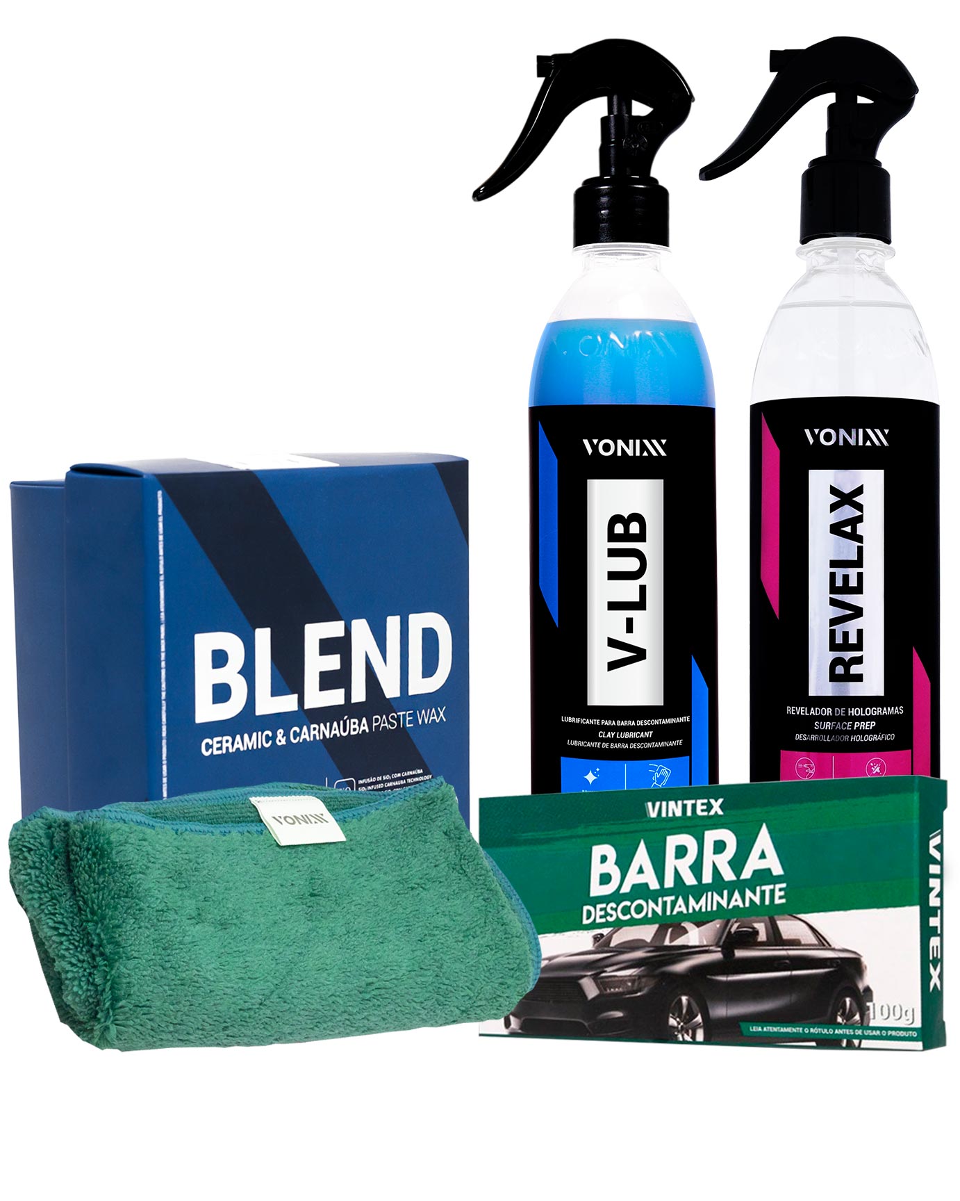 Kit Descontaminação e Proteção de Pintura Vonixx 05 Itens