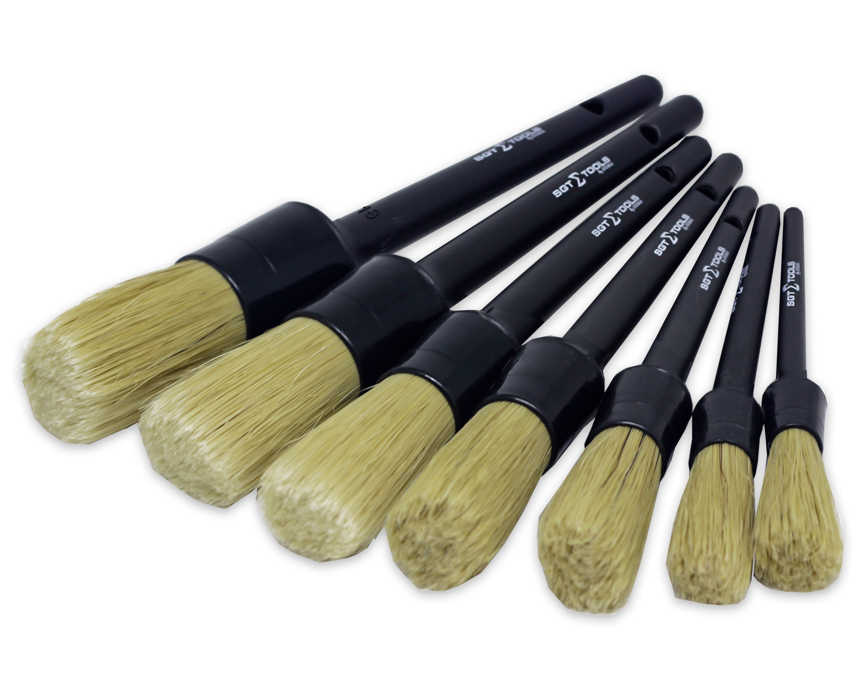 Kit Pinceis Cerdas Naturais Macias 7 unidades Sigma Tools