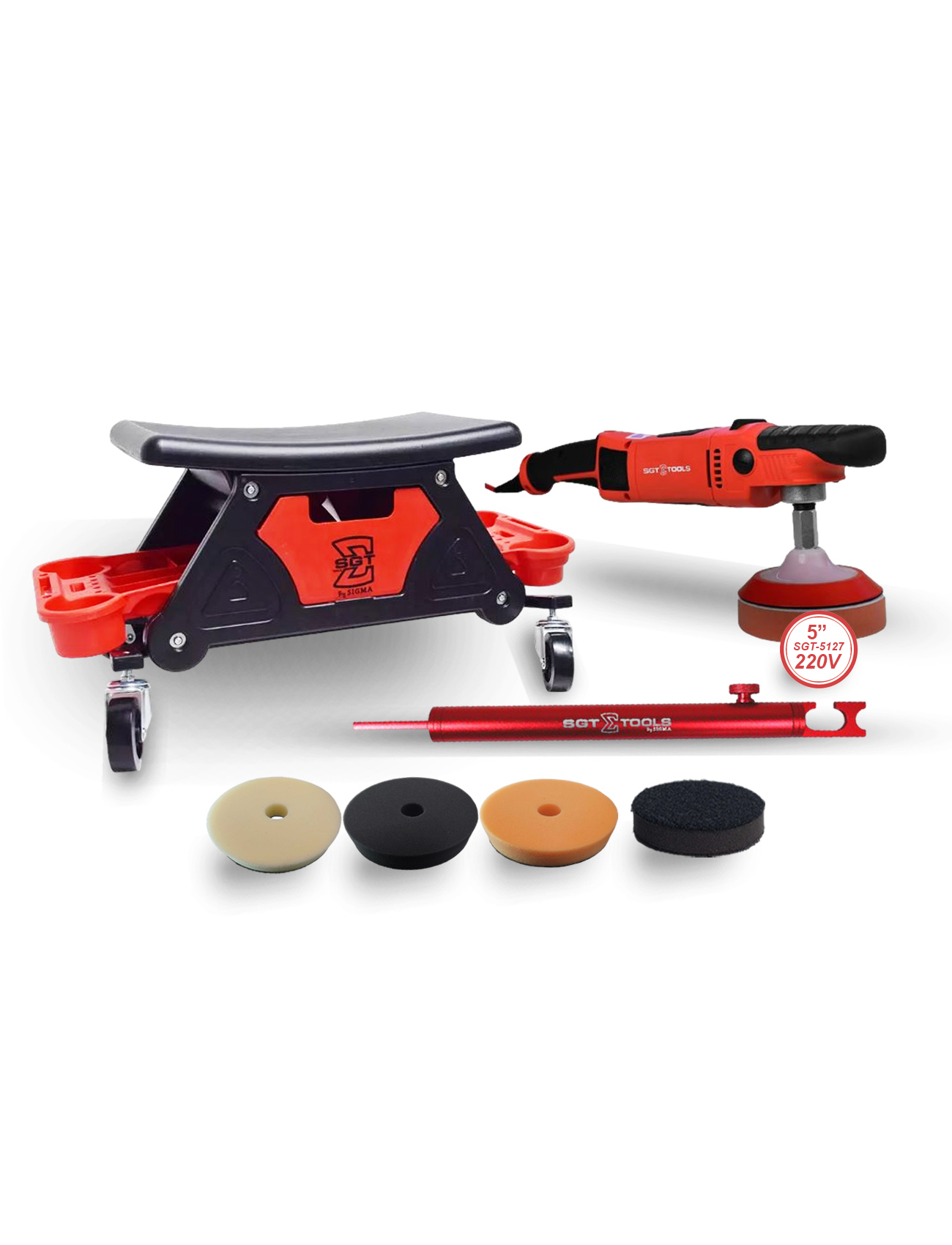 Kit Polimento Rotativa 5" SGT-5127 2210V R&S Sigma Tools