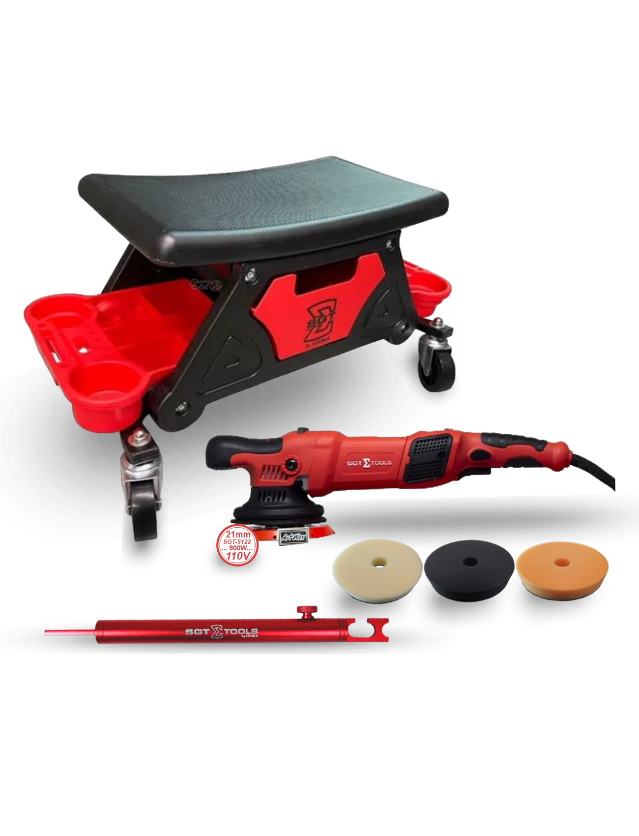 Kit Polimento Roto Orbital 21mm Giro Livre R&S SGT 5122 - 220V 900W Sigma Tools