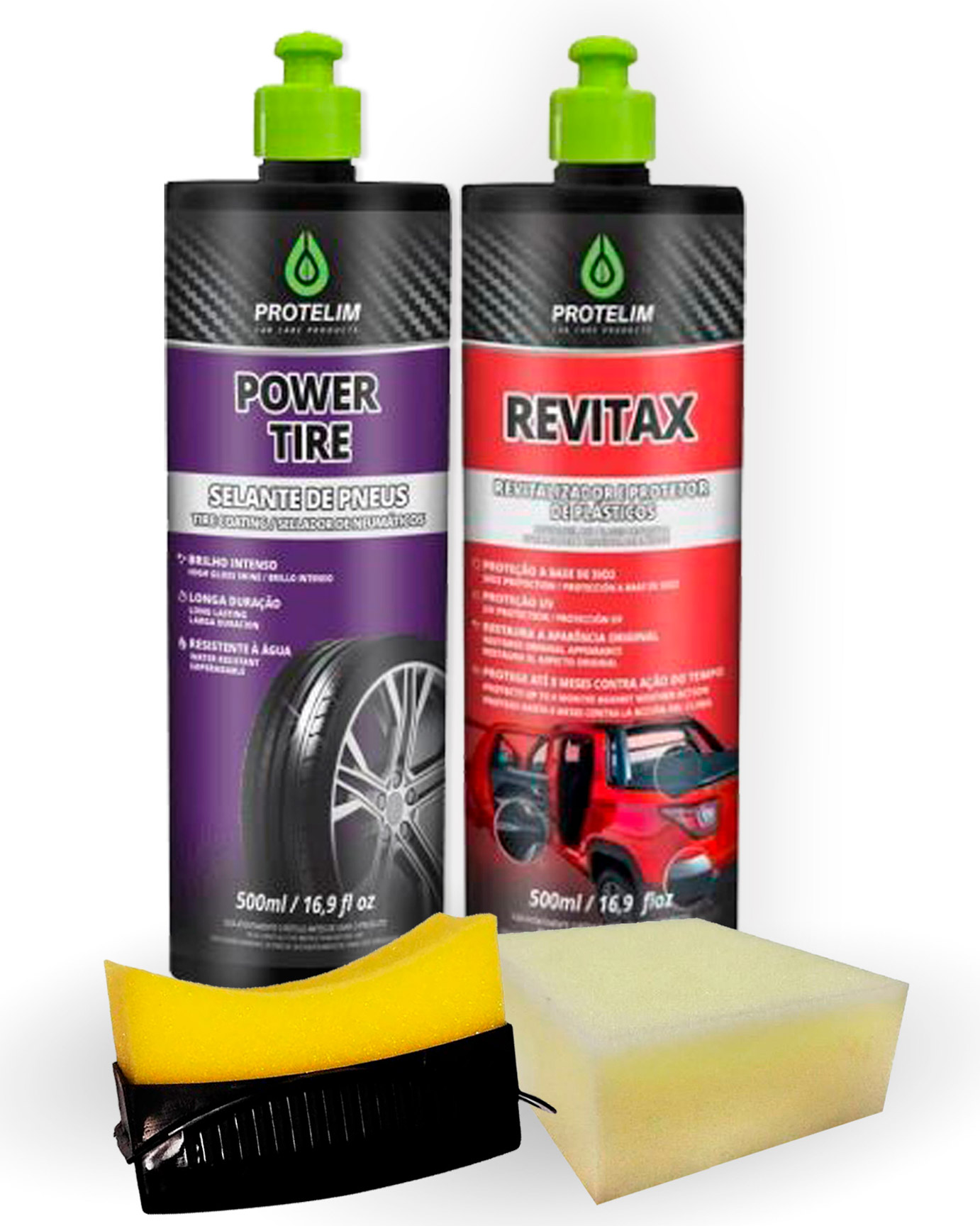 Revitalizador Plásticos e Hidratação de Pneus Protelim Kit 4 Unidades