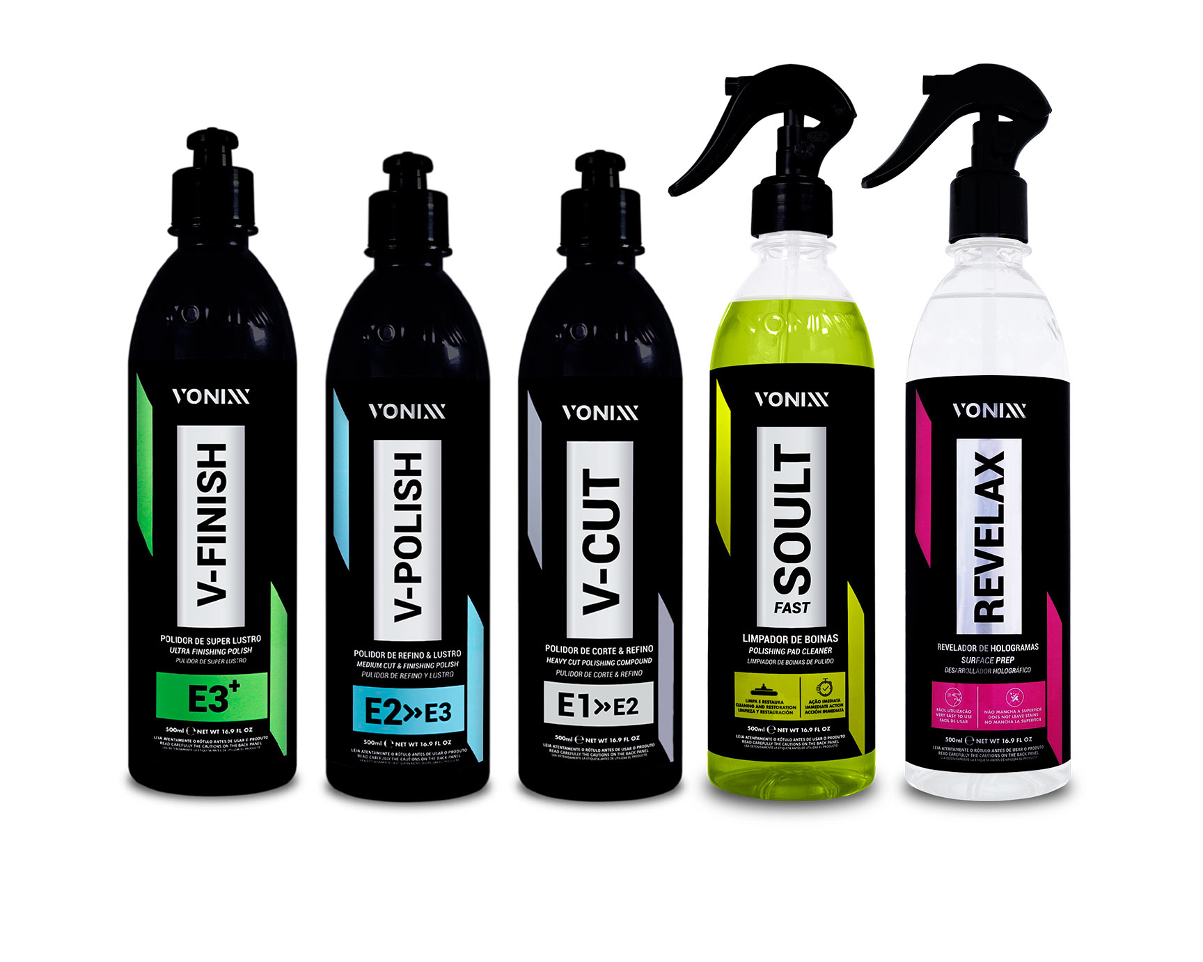 Kit Vonixx Compostos Polidores + Revelax e Soult Fast Limpa Boinas