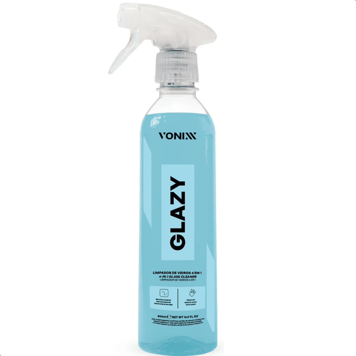 Limpador Desengordurante Glazy 4 em 1 Limpa Vidros 500ml Vonixx