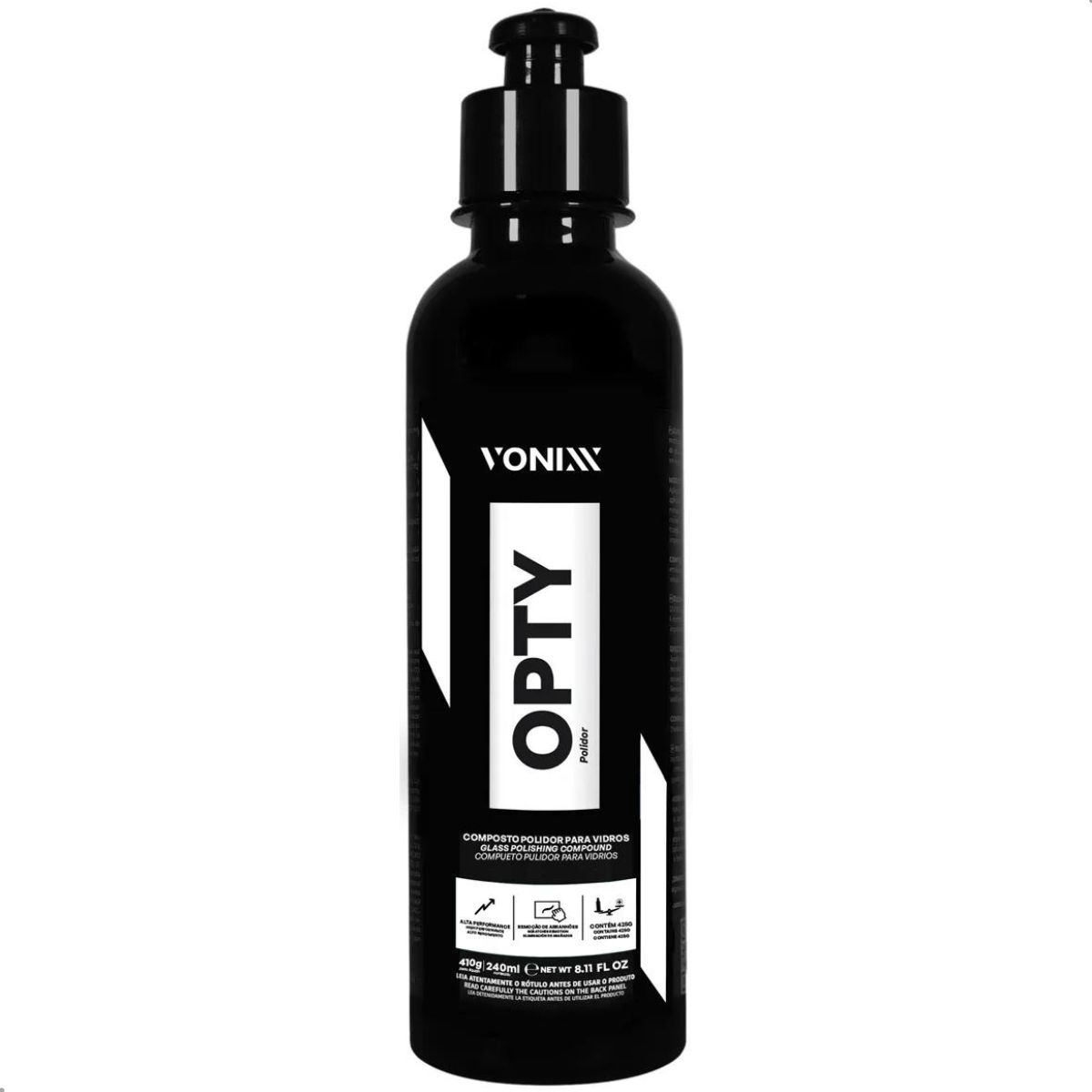 Polidor De Vidros Opty Tira Riscos E Arranhões 240 ml Vonixx