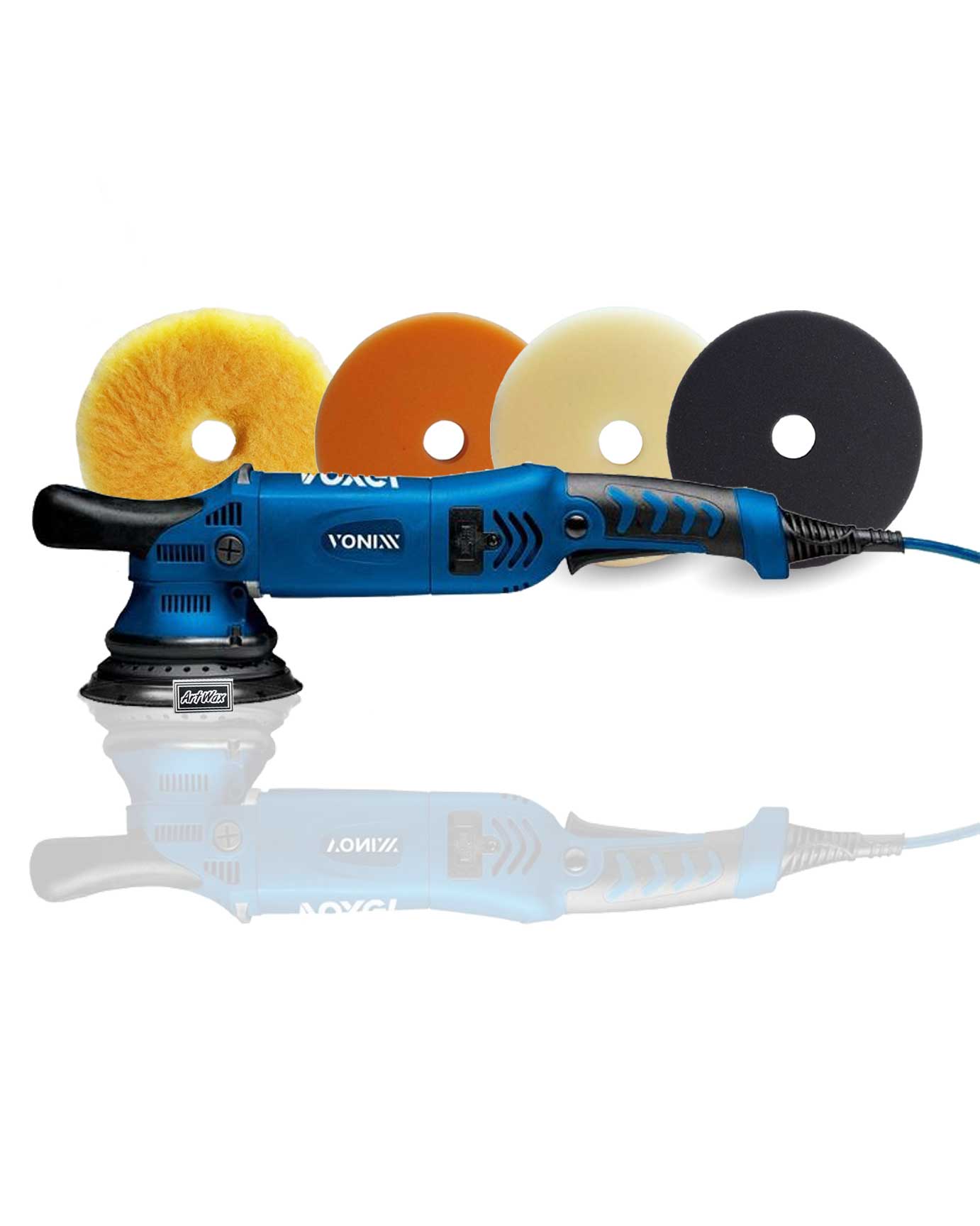 Politriz Roto Orbital Voxer 15mm 900w 110V Vonixx + Jogo de Boinas Artwax Kit 5 Unidades