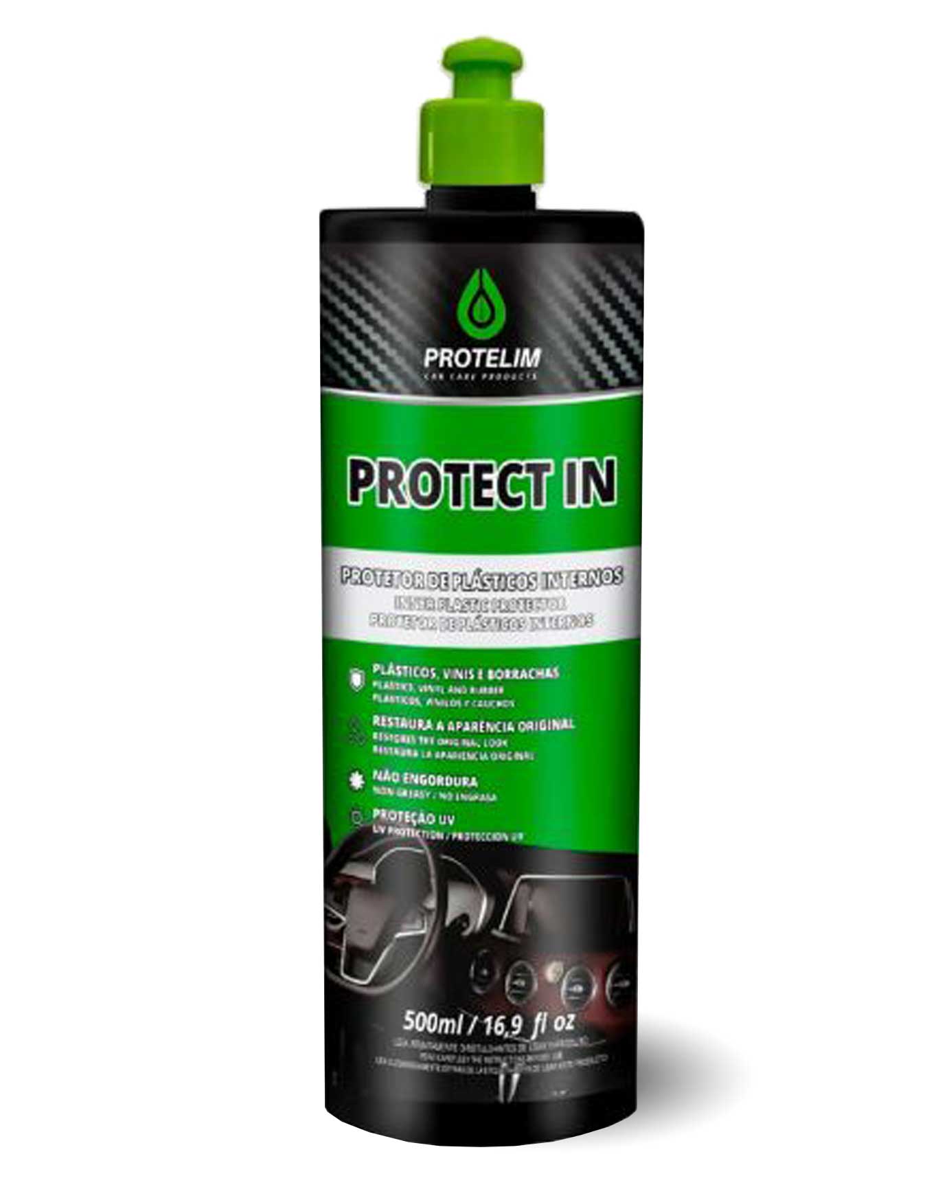 Protect In Revitalizador Plásticos Vinis e Borrachas Interno Protelim 500ml