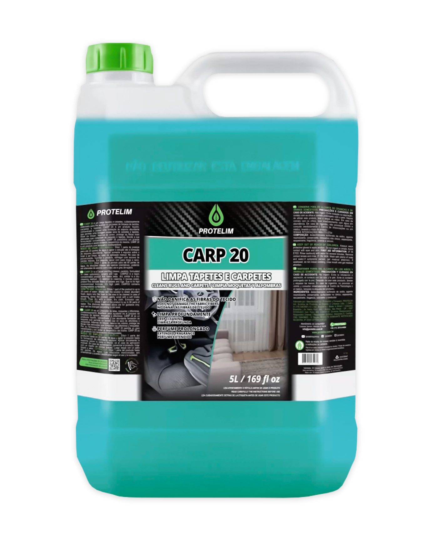 Prot Carp 20 - Limpa estofados e carpete concentrado Protelim 5L