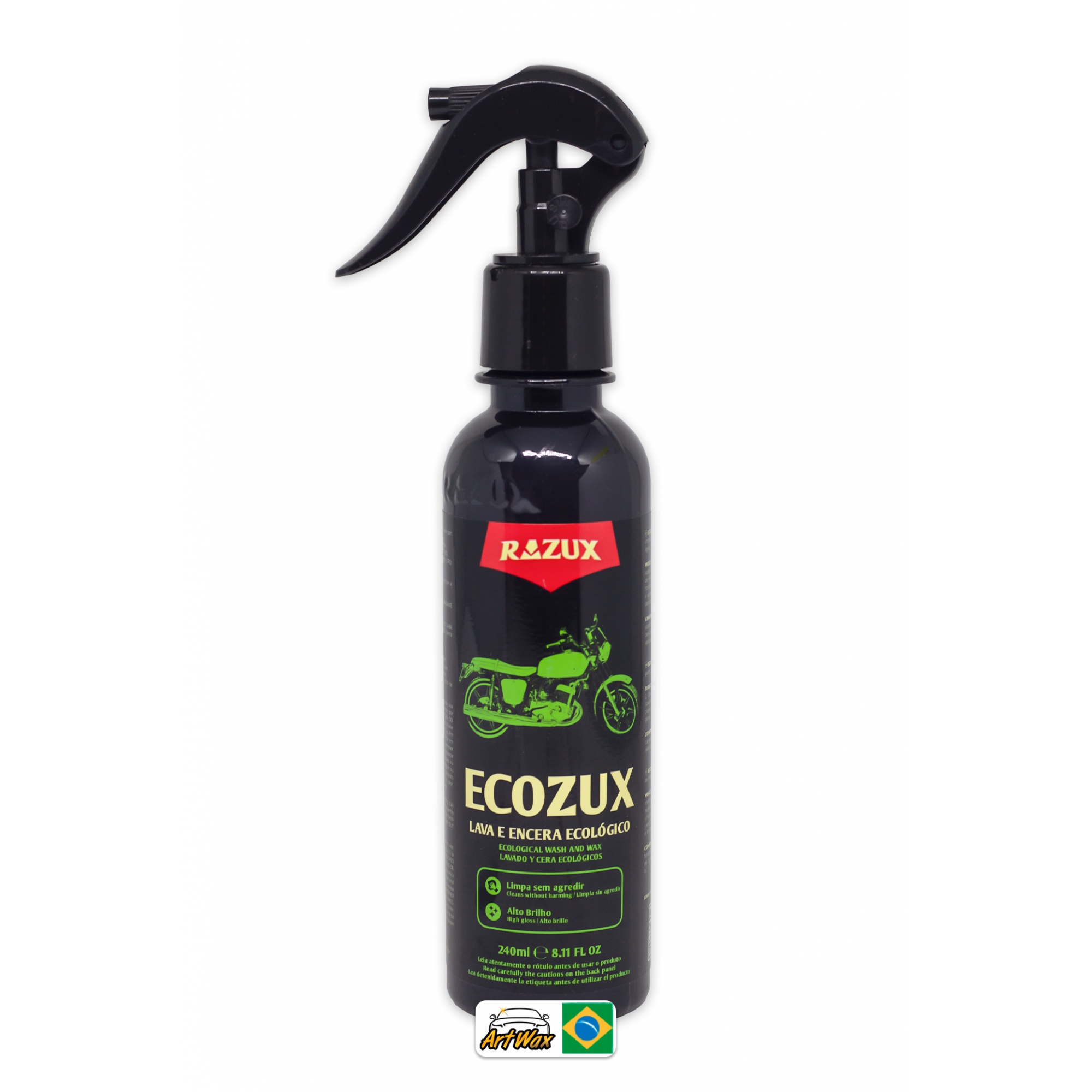 Ecozux Lava e Encera Ecológico Pintura Cromados e Plásticos Razux 240ml