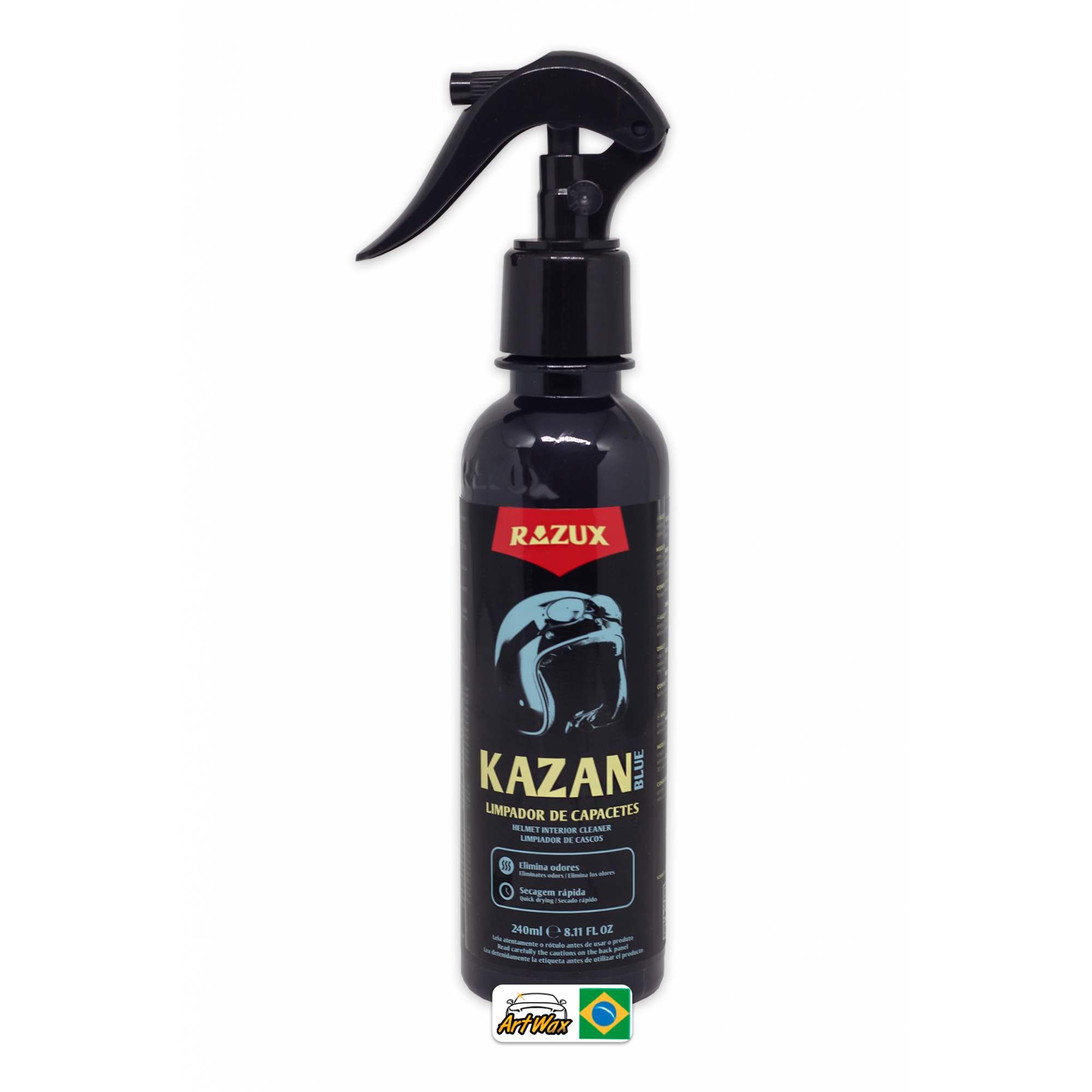 Kazan Blue Limpador Interno de Capacete Tripla Ação Razux 240ml