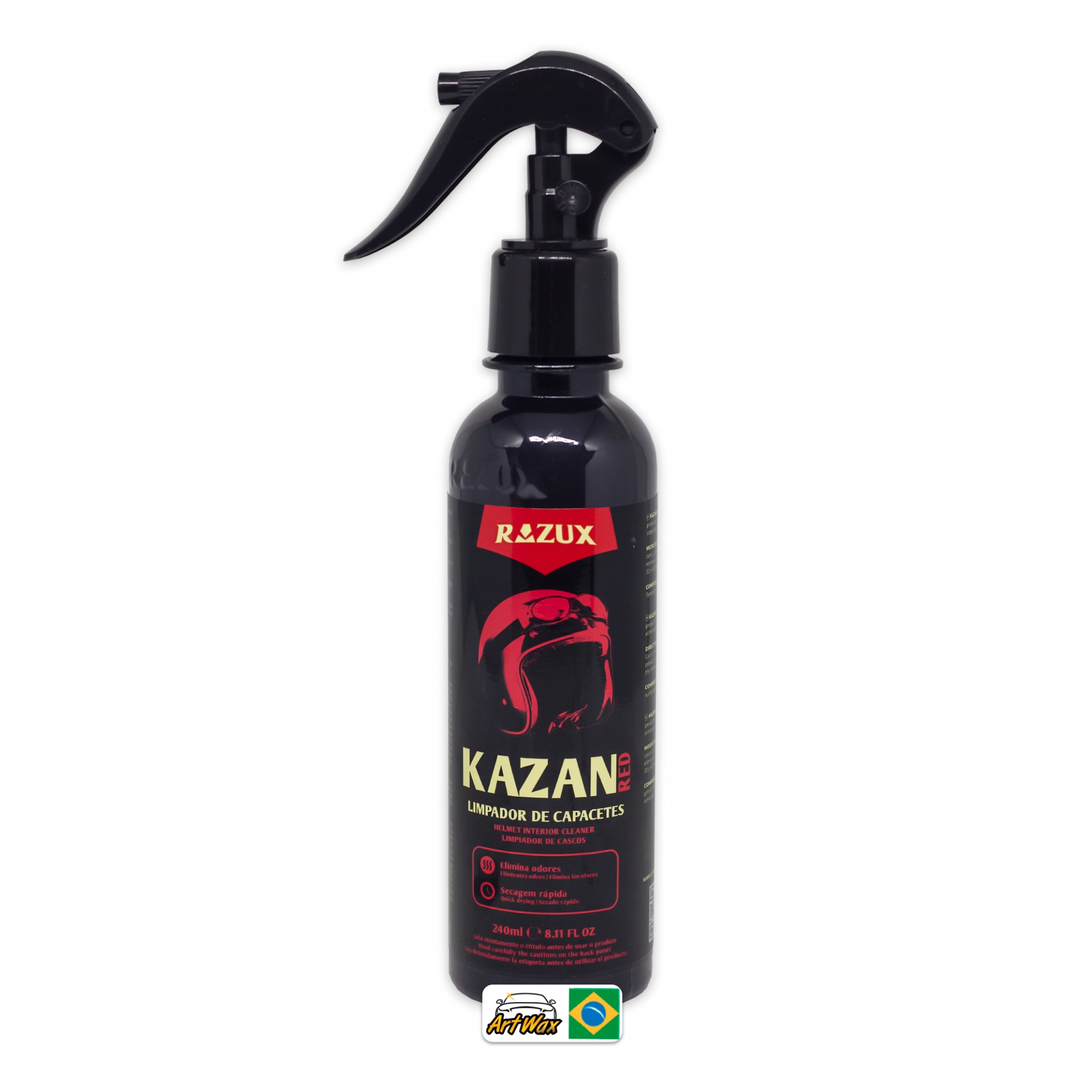 Kazan Red Limpador Interno de Capacete Tripla Ação Razux 240ml