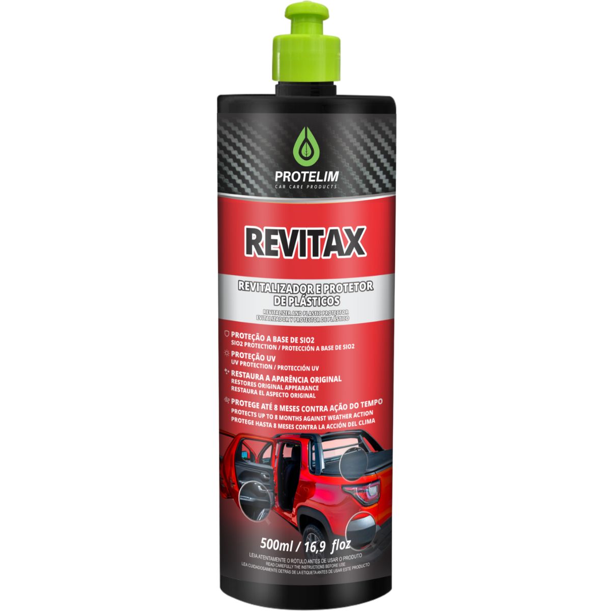 Revitax Revitalizador E Protetor De Plásticos Internos E Externos 500ml Protelim
