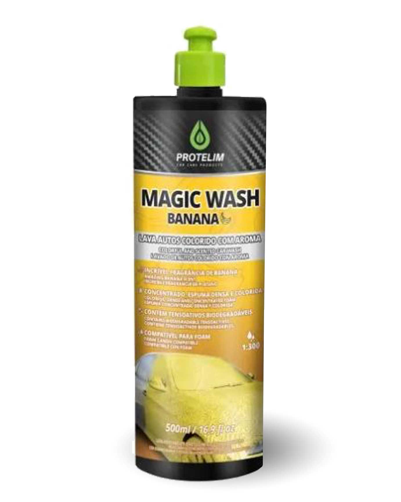 Shampoo Colorido Com Aroma Magic Wash Banana Protelim 500 ml
