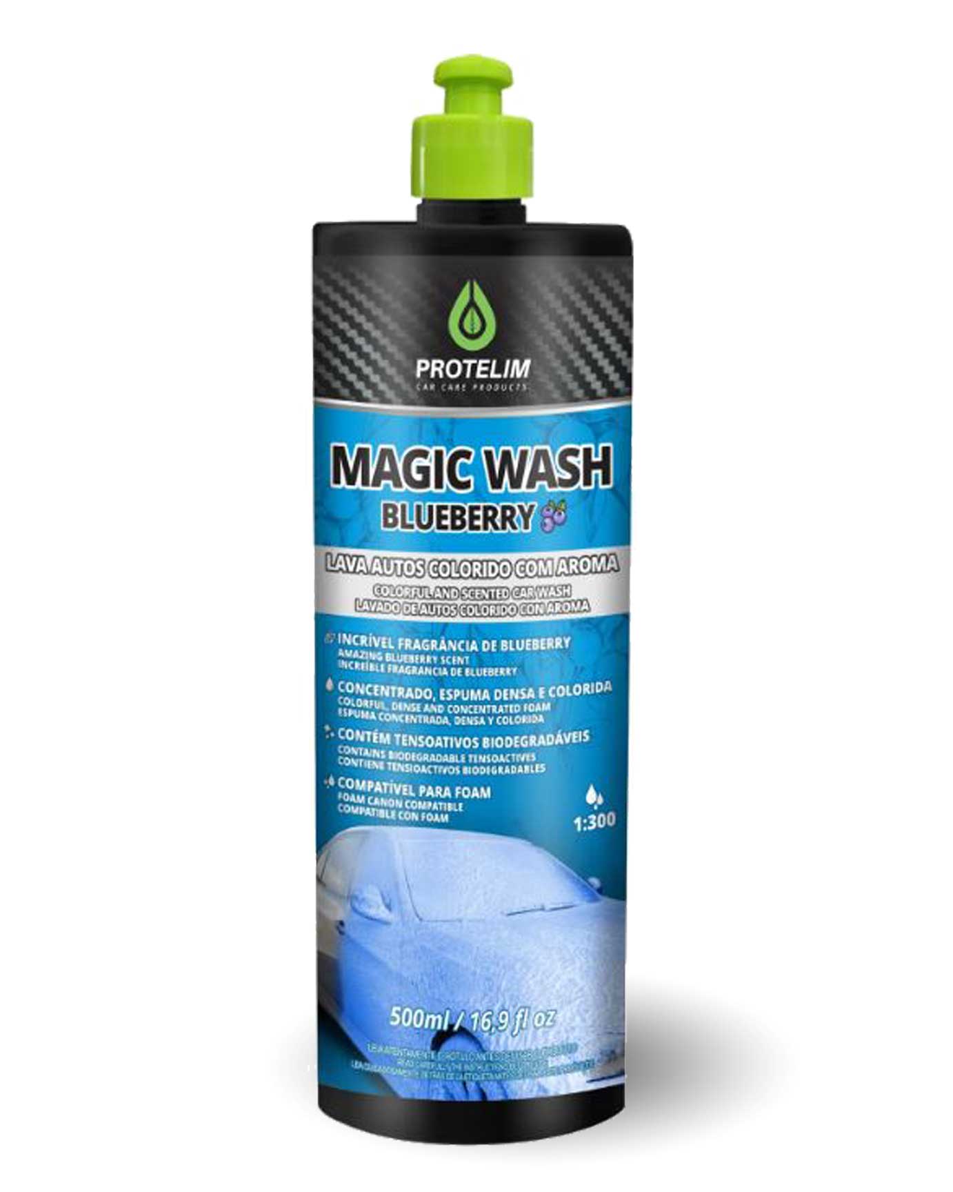 Shampoo Colorido Com Aroma Magic Wash Blueberry Protelim 500 ml