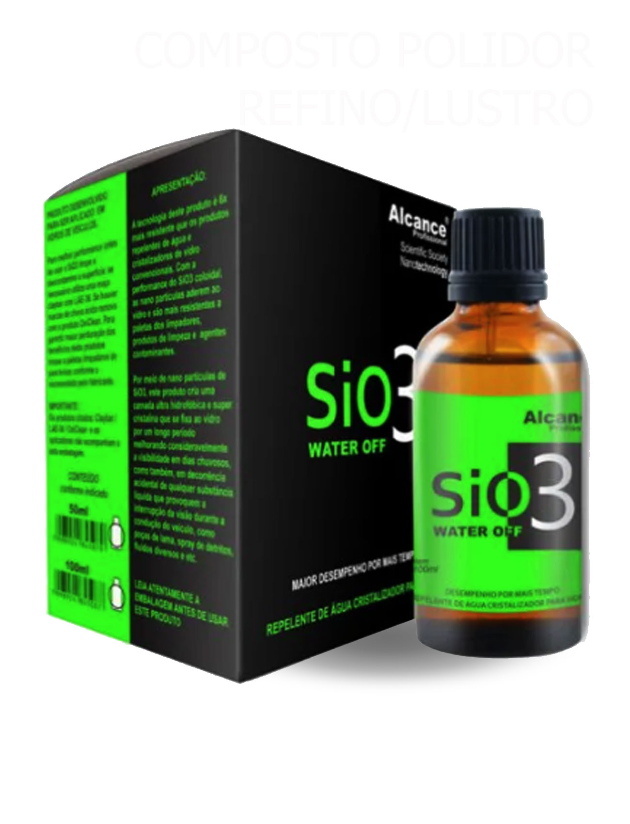 SIO3 Impermeabilizante Cristalizador de Vidros 50ml Alcance